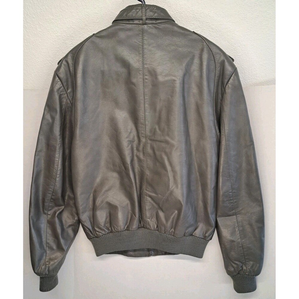 Vintage Members Only Men’s Leather Jacket Size 40 Gray - Picture 2 of 15